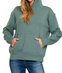 Zenana - Cozy Fleece Hooded Sweatshirt