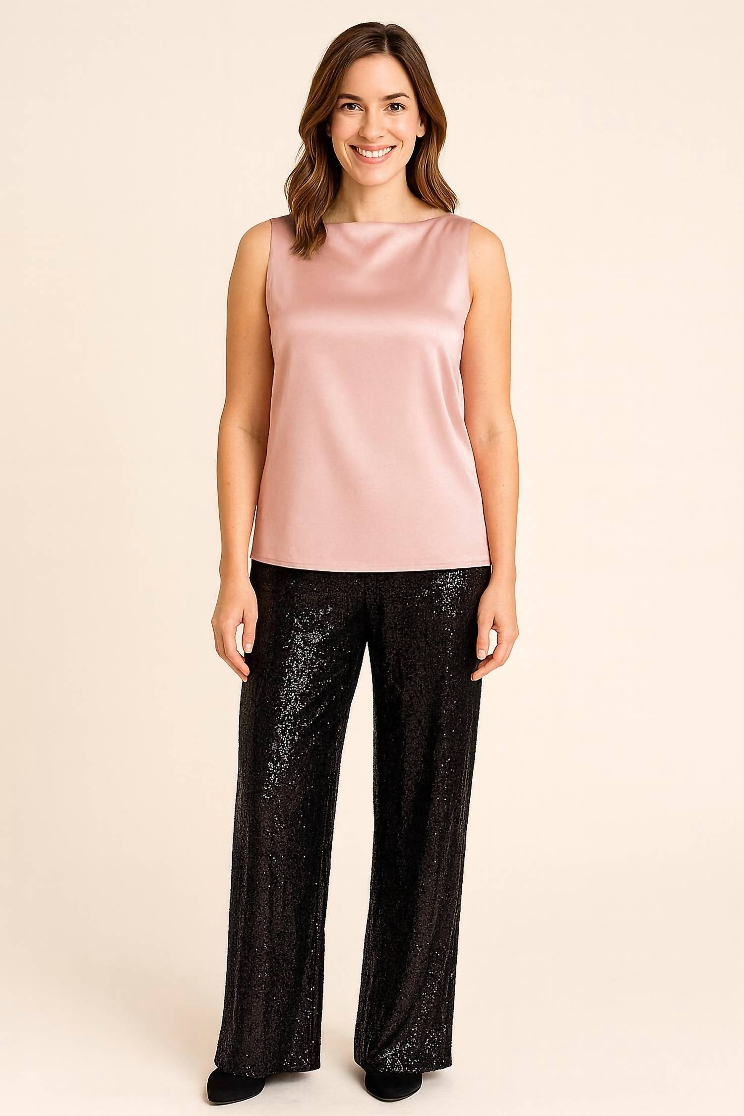 M Made In Italy - Sparkly Sequin Palazzo Pants