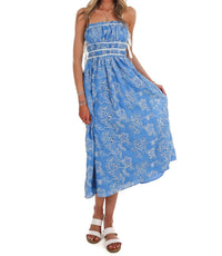 TCEC Garden Stroll Floral Eyelet Midi Dress in blue - women's dress - view 6