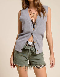 Mimosa - Buttoned Knit Sweater Vest