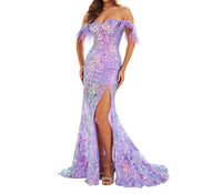 Ellie Wilde - Long Fitted Formal Detachable Sleeve Prom Gown