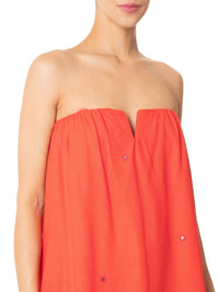 dress to Sequin Embroidered Maxi Dress in guava red - women's dress - alternate view