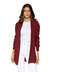 Monticelli Cashmere - Women's Pure Cashmere Long Open Front Cardigan