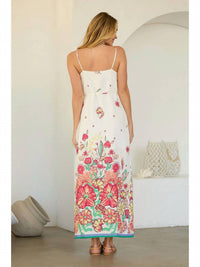 Skies Are Blue - Women's Floral Button Front Maxi Dress