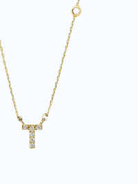 Tai Jewelry Women's Initial T Necklace in gold - women's jewelry - detail view