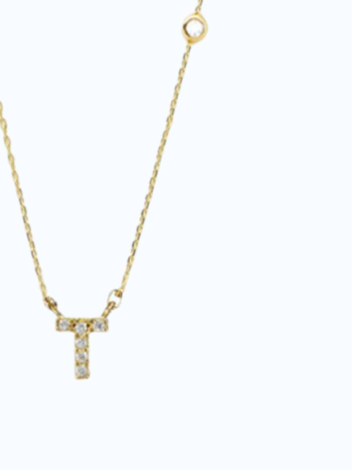 Tai Jewelry Women's Initial T Necklace in gold - women's jewelry - detail view