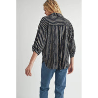 Fun 2 Fun - Kennie Striped Button Down Blouse