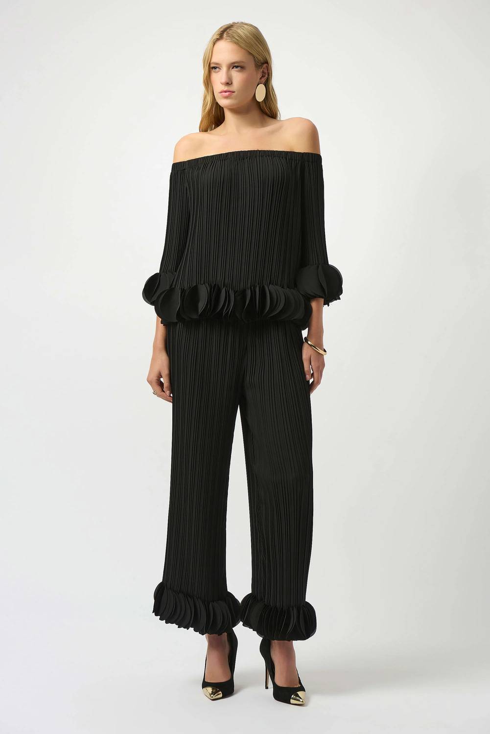 Joseph Ribkoff - Gia Georgette Wide Leg Pleated Pants