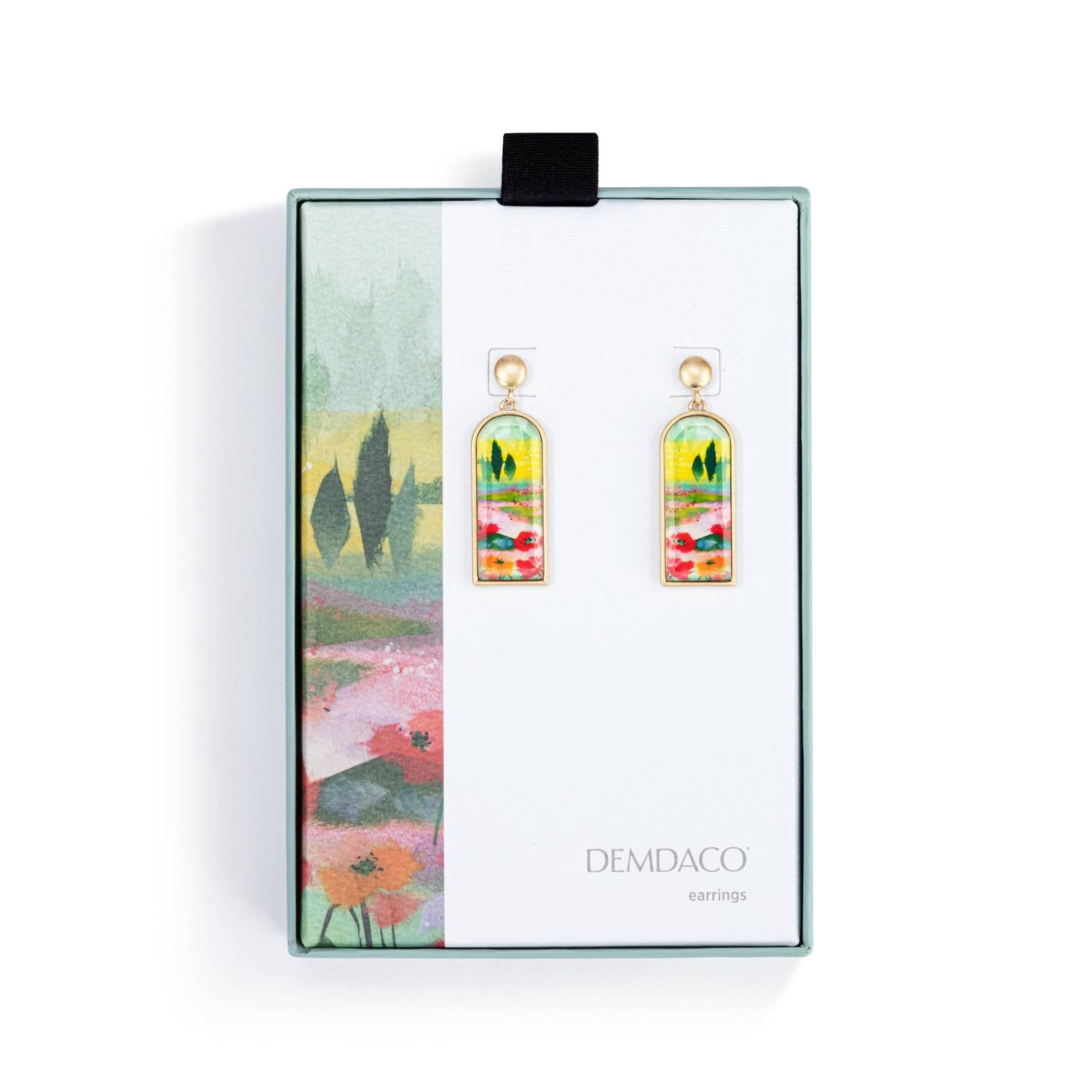DEMDACO Women's Poppi Keshi Drop Earrings With Gift Box in green multi - women's jewelry - detail view