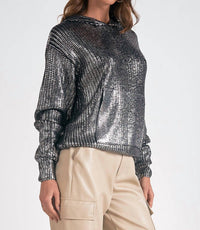Elan - Metallic Sweater Hoodie