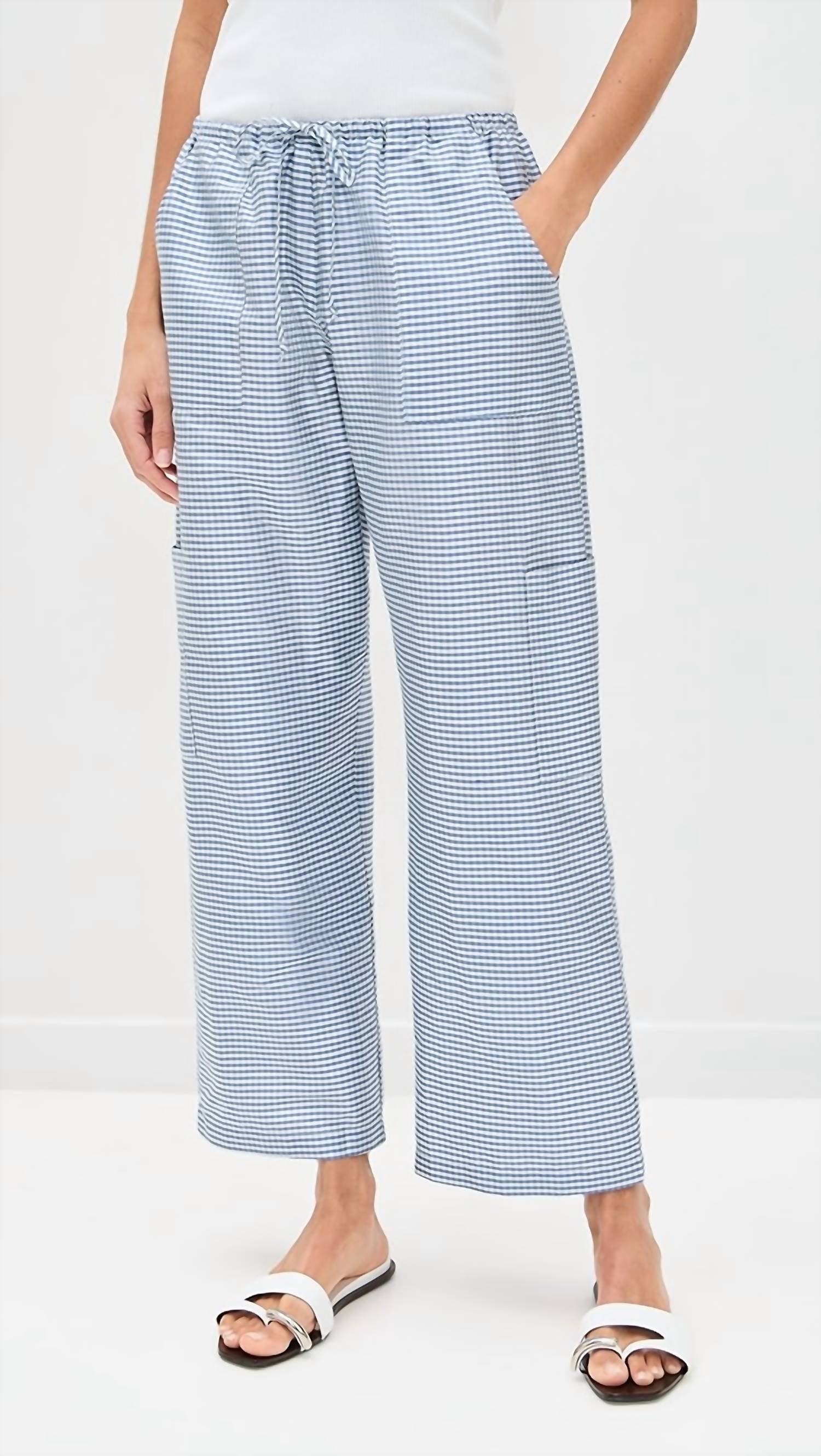 Donni. - Taffeta Gingham Cargo Pants