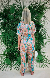 Strut & Bolt Seychelles Print Satin Shirt And Pants Set in multi - women's sleepwear - alternate view