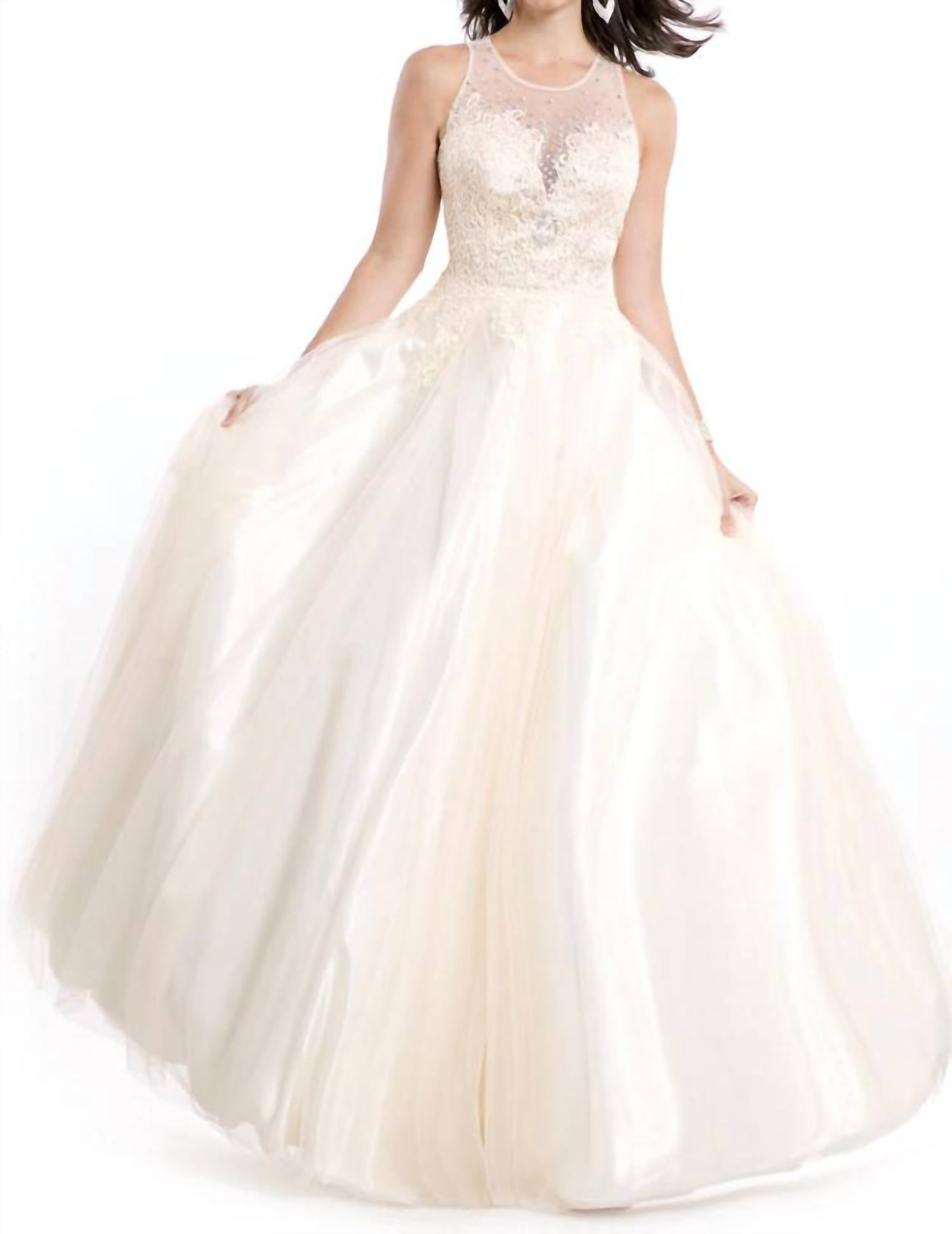Rachel Allan - Sleeveless Open Back Ballgown