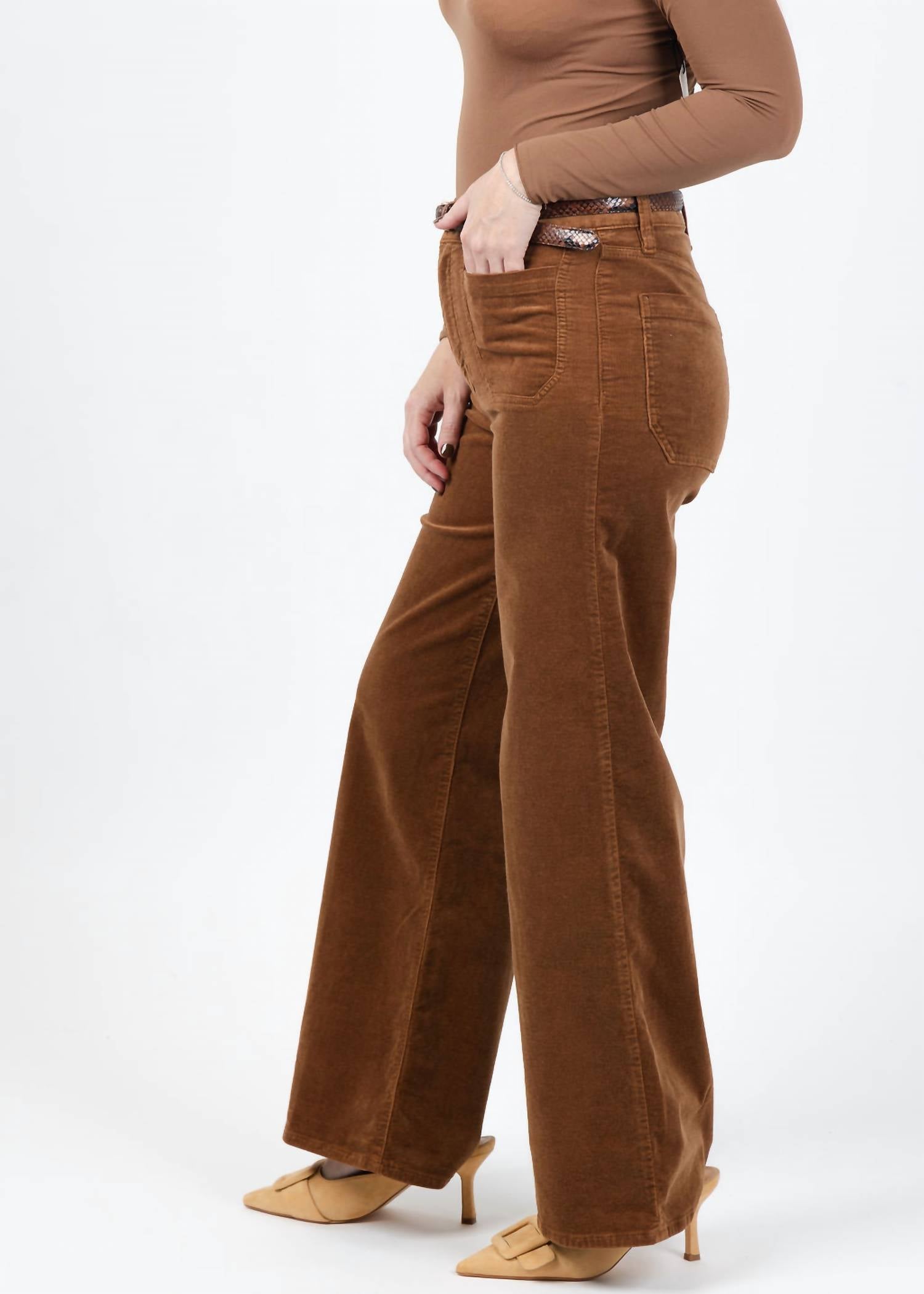 Frame - Le Slim Palazzo Modernist Pocket Corduroy Pants