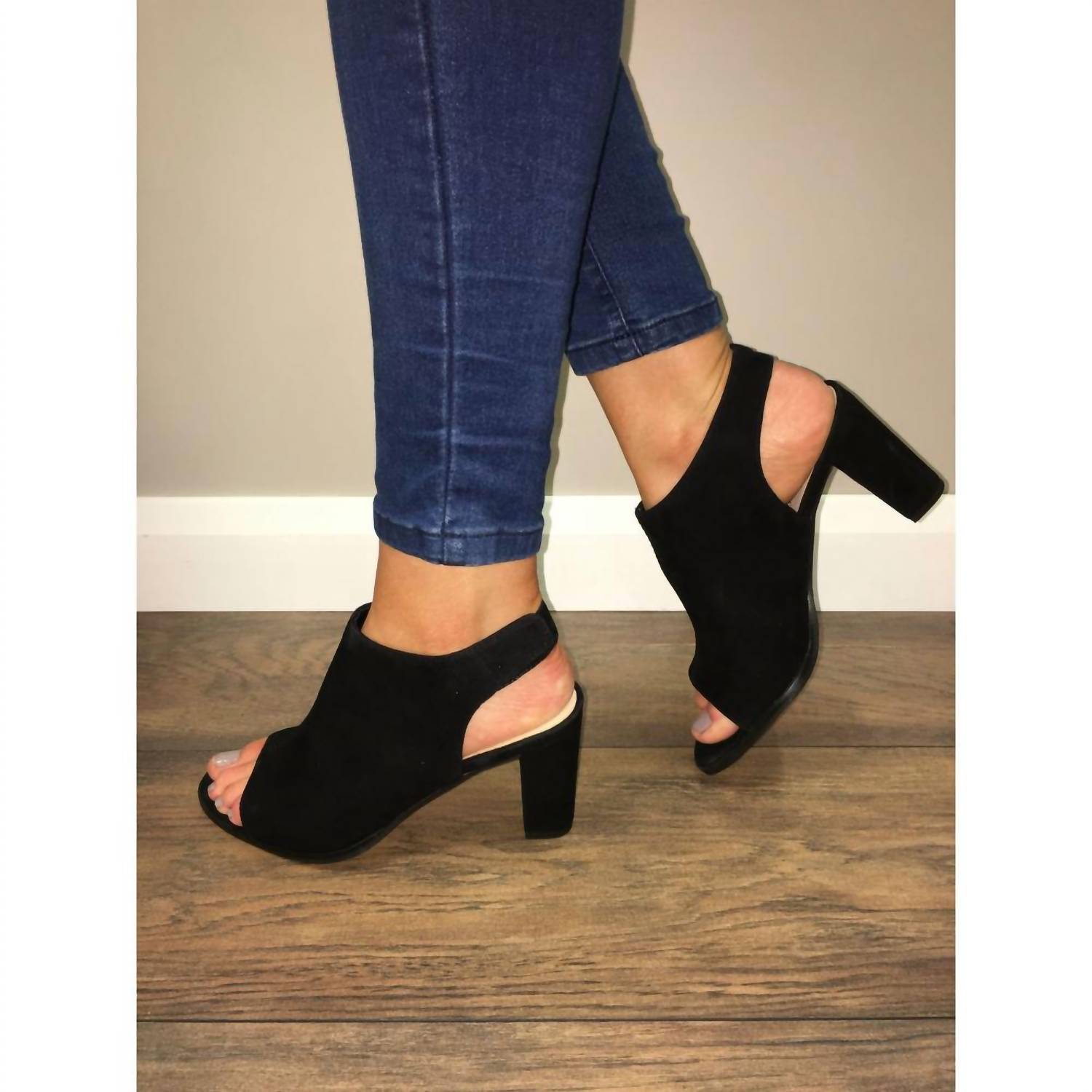 Clarks Women's Kaylin85 Sling Heeled Sandal in black suede - women's sandal - view 6