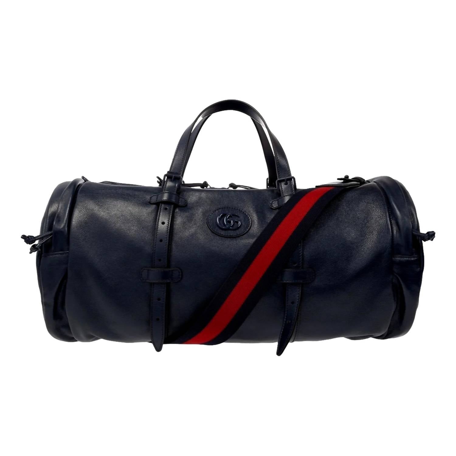 Gucci - Women's Gg Logo Buffalo Leather Duffle Tote Bag With Strap