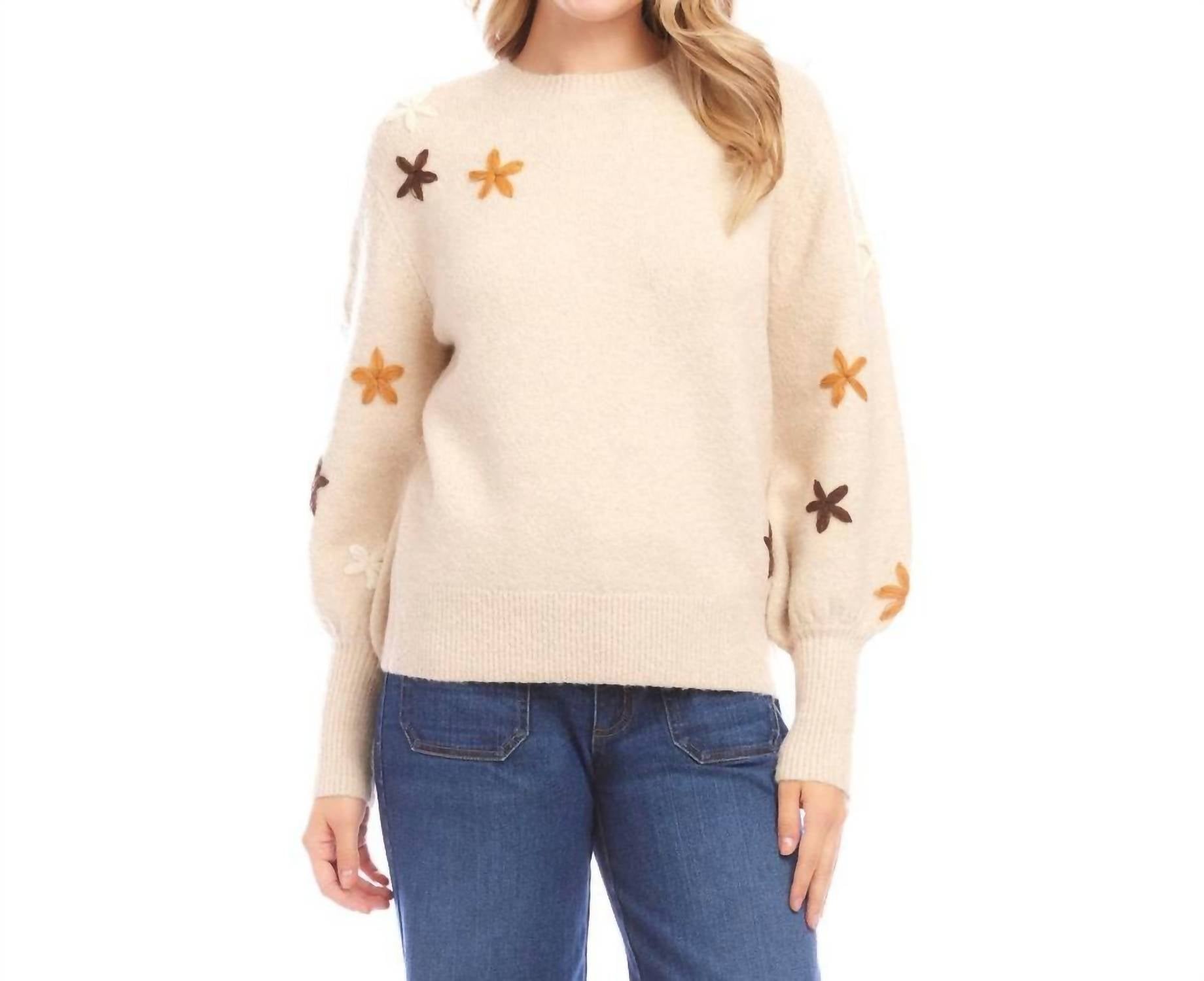 Karen Kane - Emilia Embroidered Flower Sweater