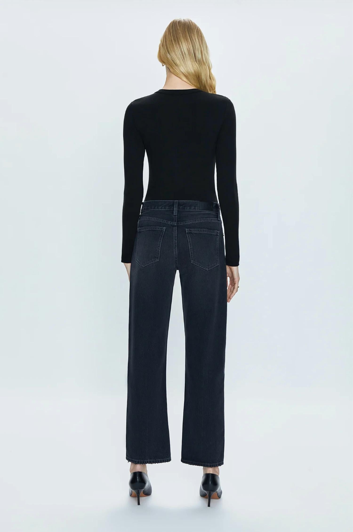 Pistola - Lexi Mid Rise Bowed Straight Leg Jeans