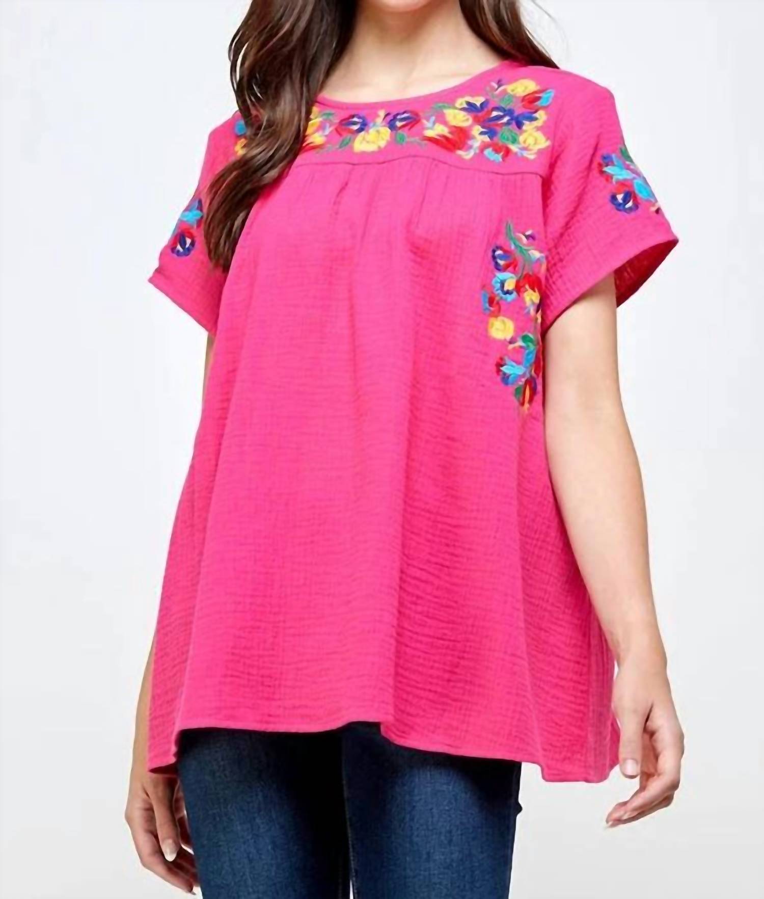 See And Be Seen - On The Border Embroidered Top