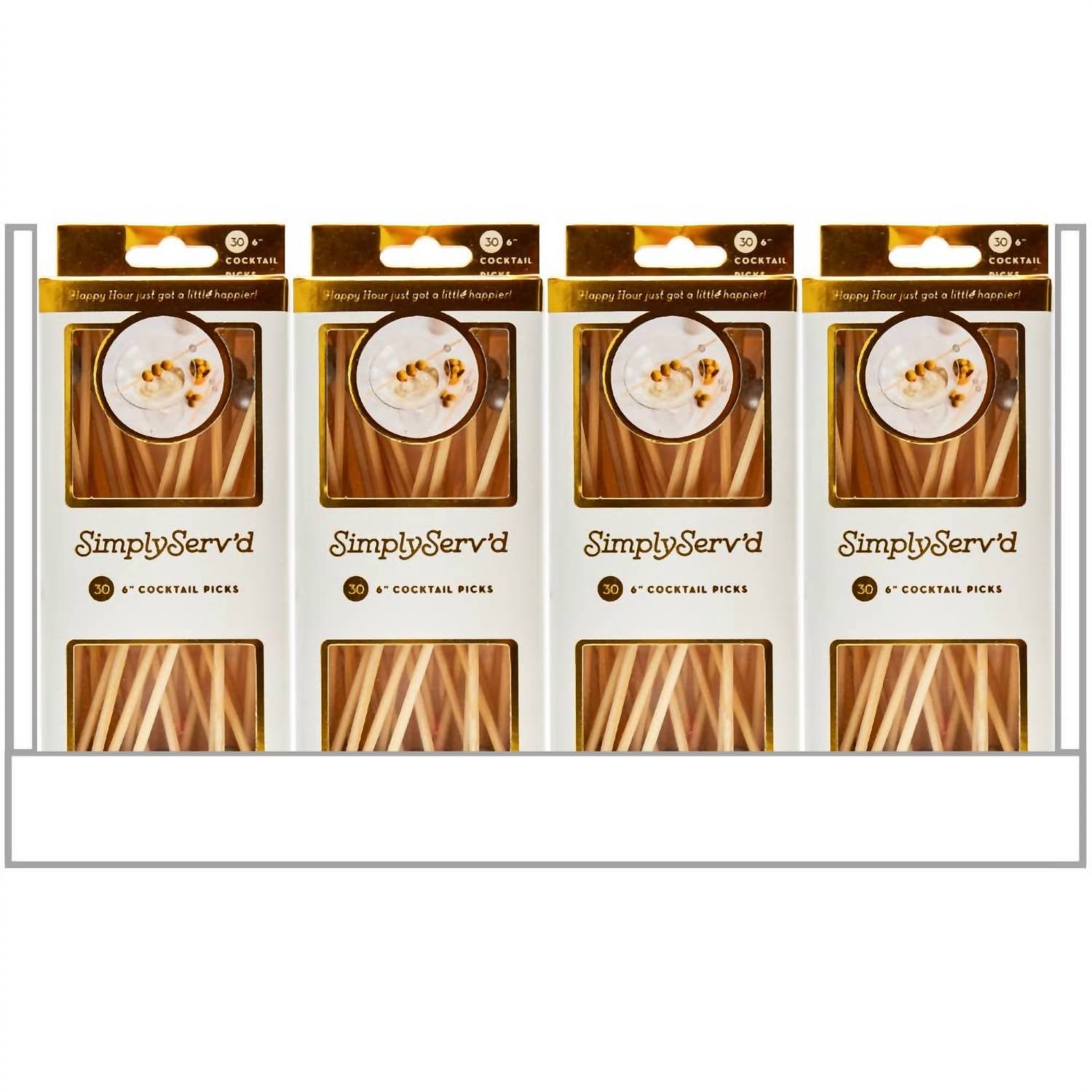 Sophistiplate Party Pick Fancy Bamboo Toothpicks in silver pearl tip - item - alternate view