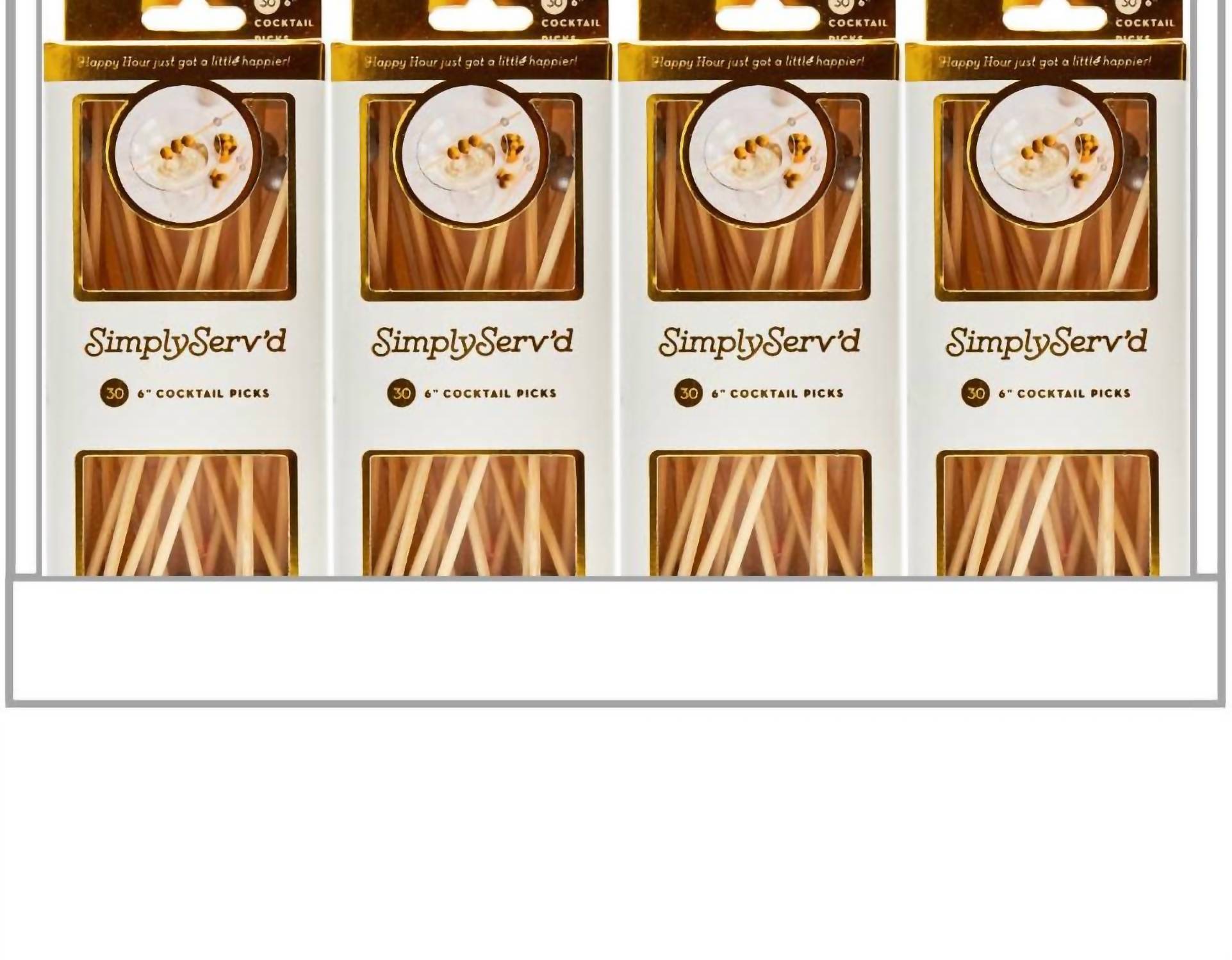Sophistiplate Party Pick Fancy Bamboo Toothpicks in silver pearl tip - item - detail view