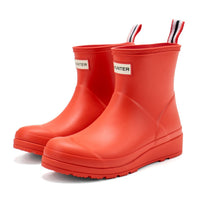 HUNTER Women's Play Short Rain Boots in logo red - women's shoe
