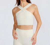 Cream Yoga - Women's Leah Cross Neck Bra Top