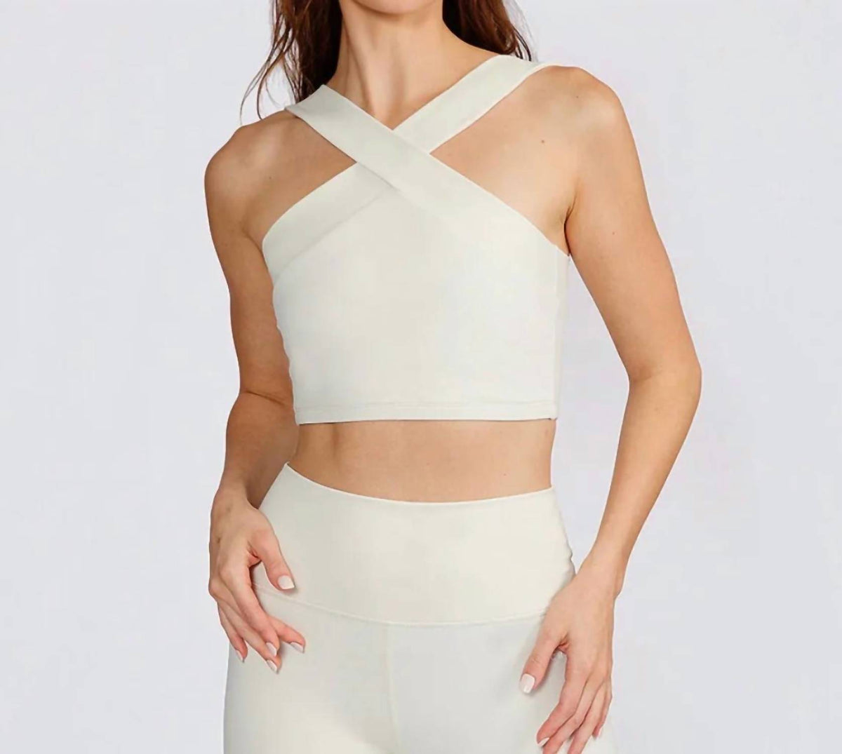 Cream Yoga - Women's Leah Cross Neck Bra Top