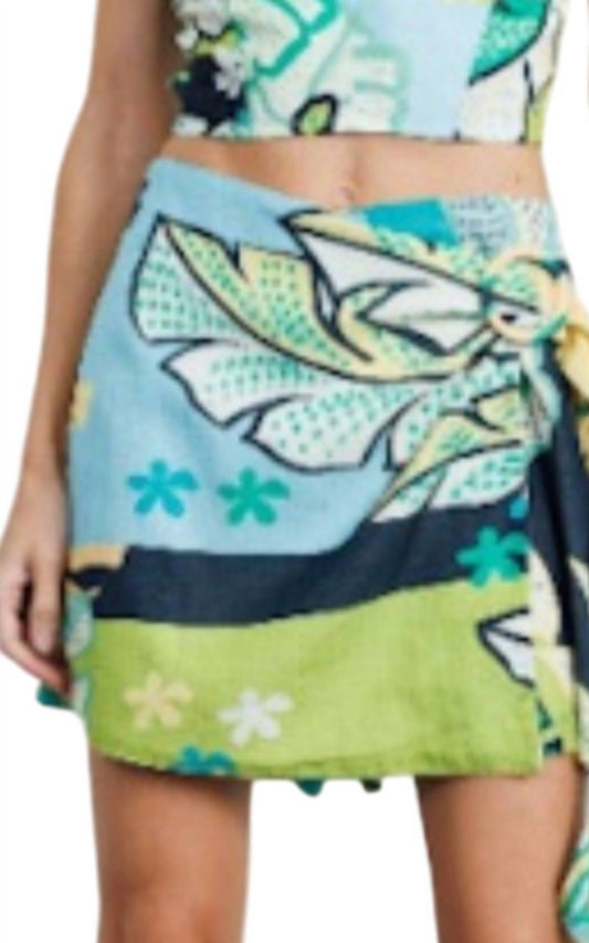 Ciebon - Printed Tie Front Skort