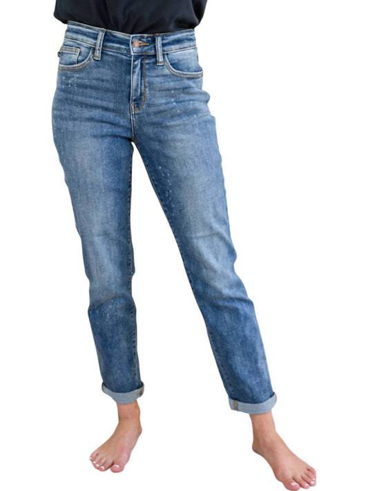 Judy Blue - Corey Hi Rise Bleach Splash Boyfriend Jeans