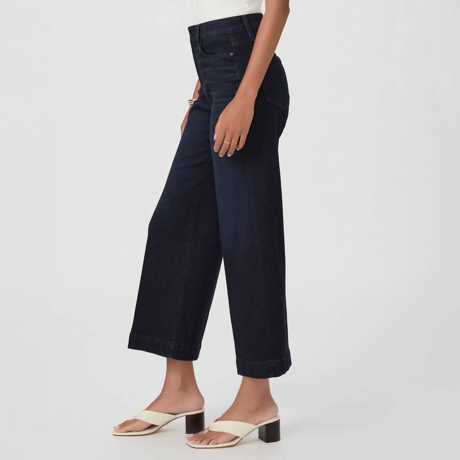 Paige Anessa Ankle Wide Leg Jeans in duchess - women's jeans - detail view