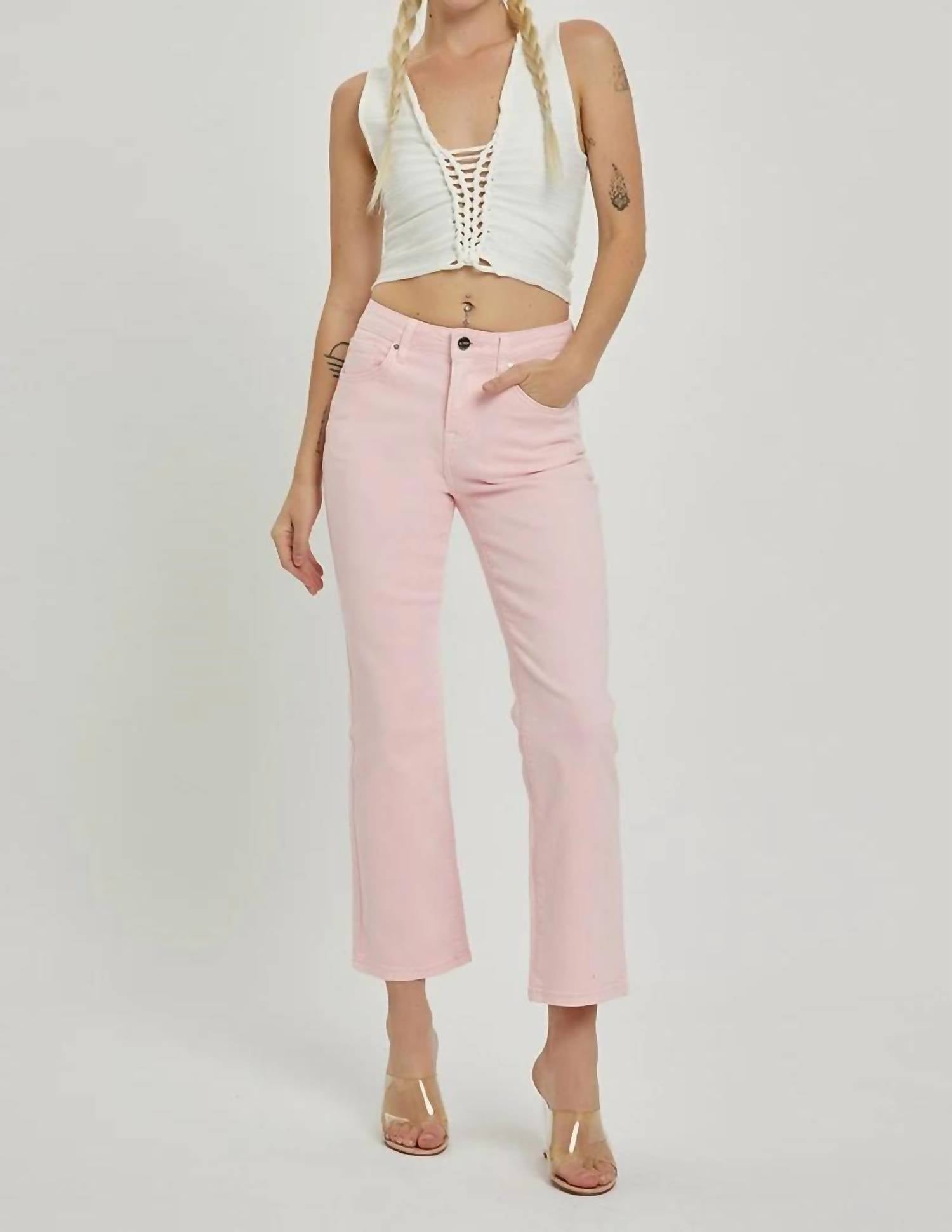 Risen - High Rise Crop Straight Pants