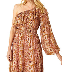 Misa Los Angeles - Vola Floral One-shoulder Dress