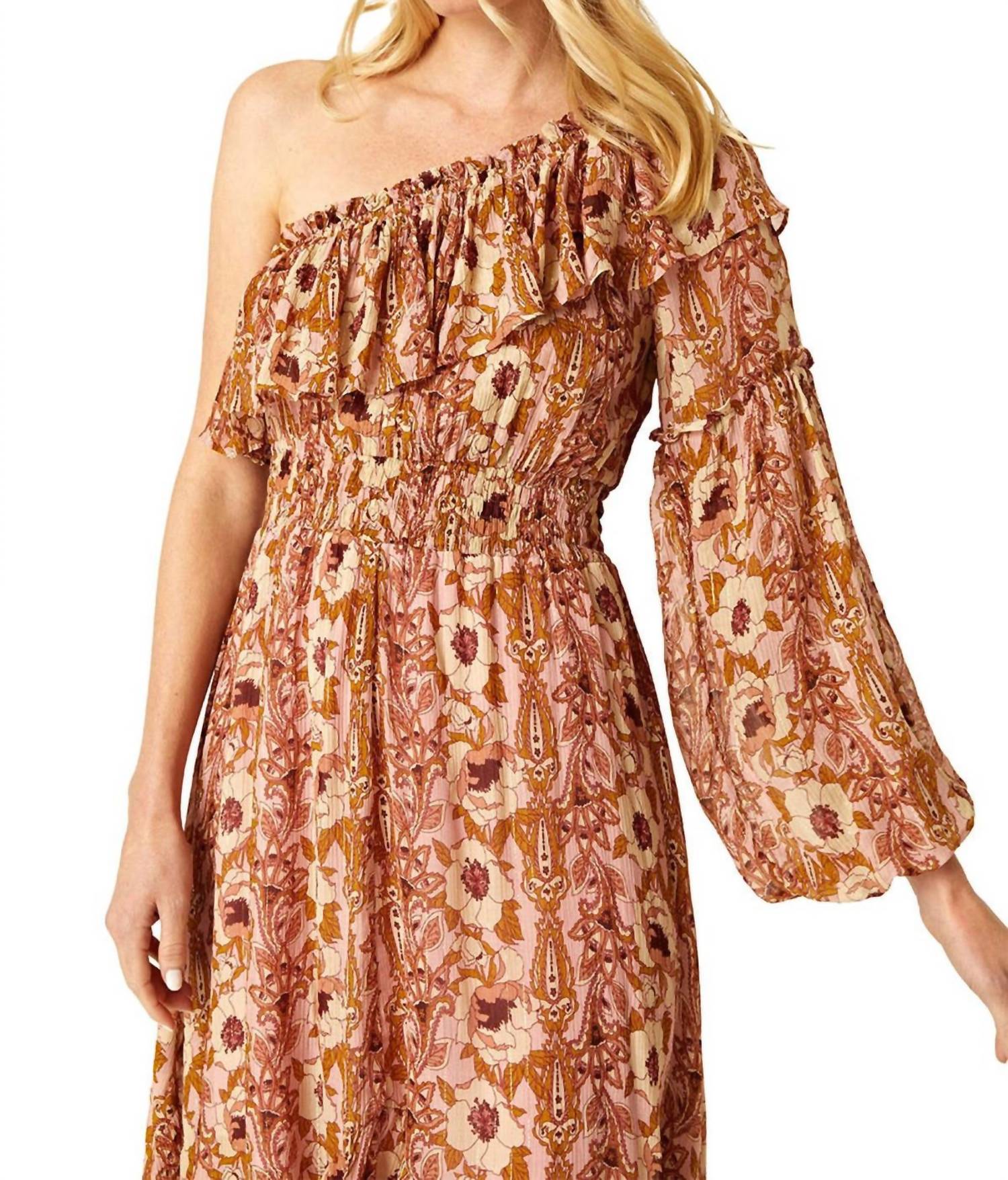 Misa Los Angeles - Vola Floral One-shoulder Dress