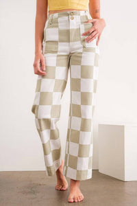 Papermoon - Demi Checkered Straight Leg Pants