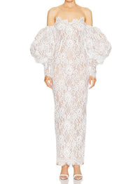 Bronx and Banco Colette Blanc Off The Shoulder Gown in white - women's dress