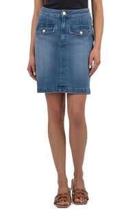KUT FROM THE KLOTH Rosetta Denim Pencil Skirt in clever - women's skirt