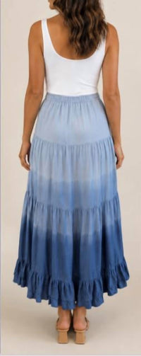 Phie Collective - Ruffled Dip Dye Maxi Skirt