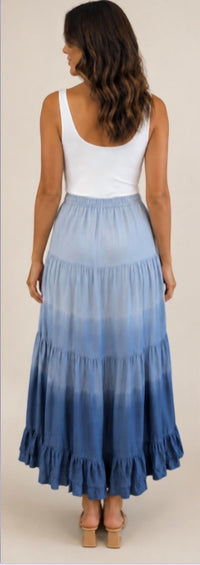 Phie Collective - Ruffled Dip Dye Maxi Skirt