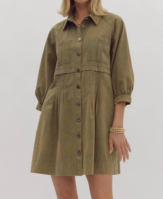 Entro - Button Up Detailed Mini Dress