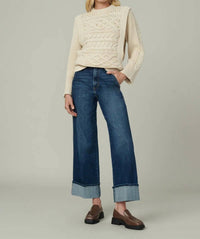 Joe's Jeans Trixie Trouser Wide Cuffs Jeans in double down - women's jeans