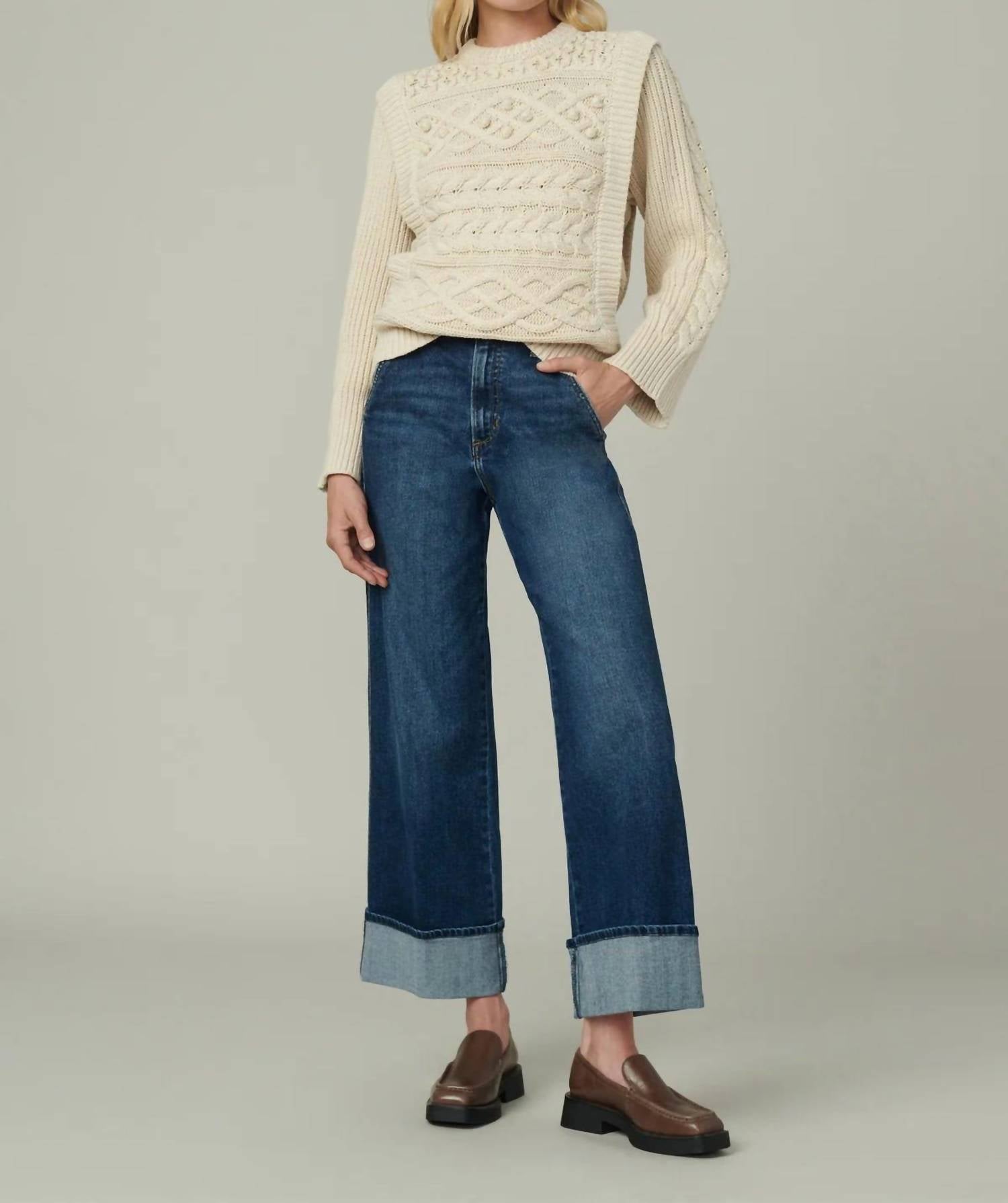 Joe's Jeans Trixie Trouser Wide Cuffs Jeans in double down - women's jeans