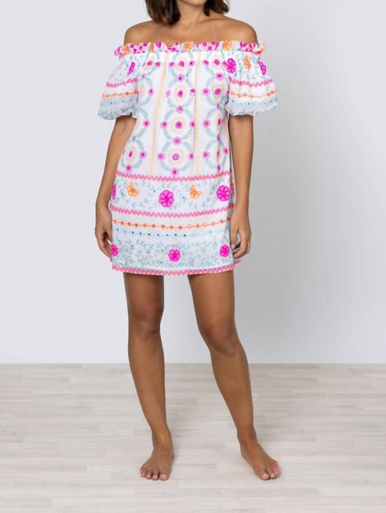 Juliet Dunn - Off-shoulder Mini Dress