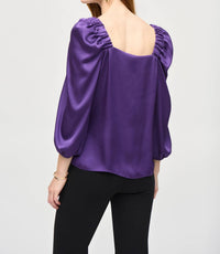 Joseph Ribkoff - Scoop V-neck Long Sleeve Blouse