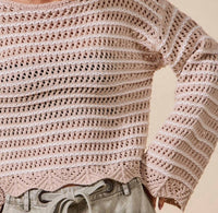 So Me - Scallop Edge Textured Stripe Sweater