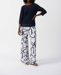 Joseph Ribkoff - Sweater Knit Pullover with Mesh Stripe Detail