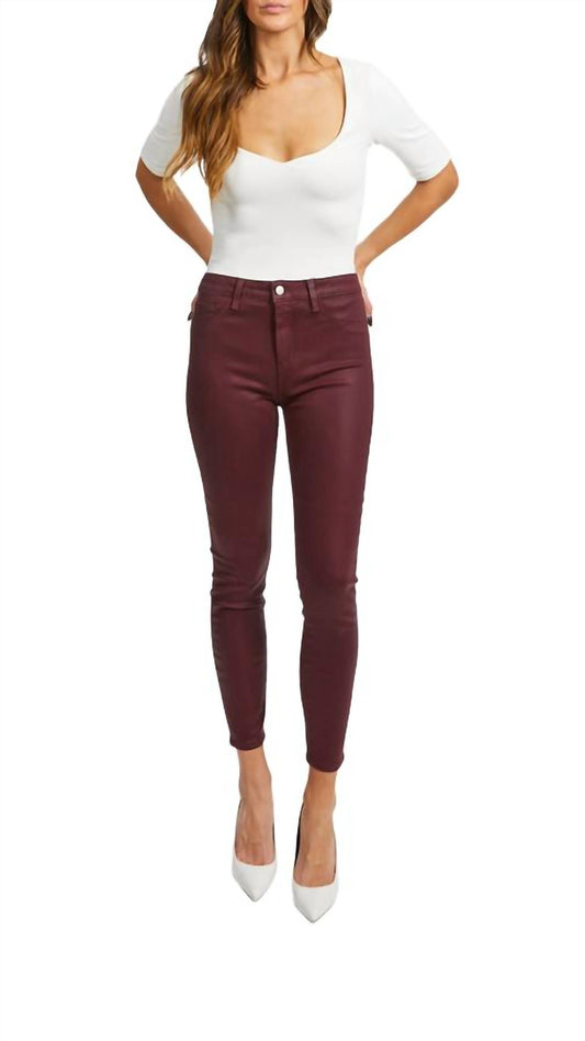 L'Agence - Burgundy Margot Skinny Jeans