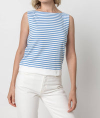 Lilla P - Women's Striped Rib Trim Tank Top
