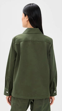 SECULAR Brea Lightweight Jacket in olive green - women's jacket - detail view