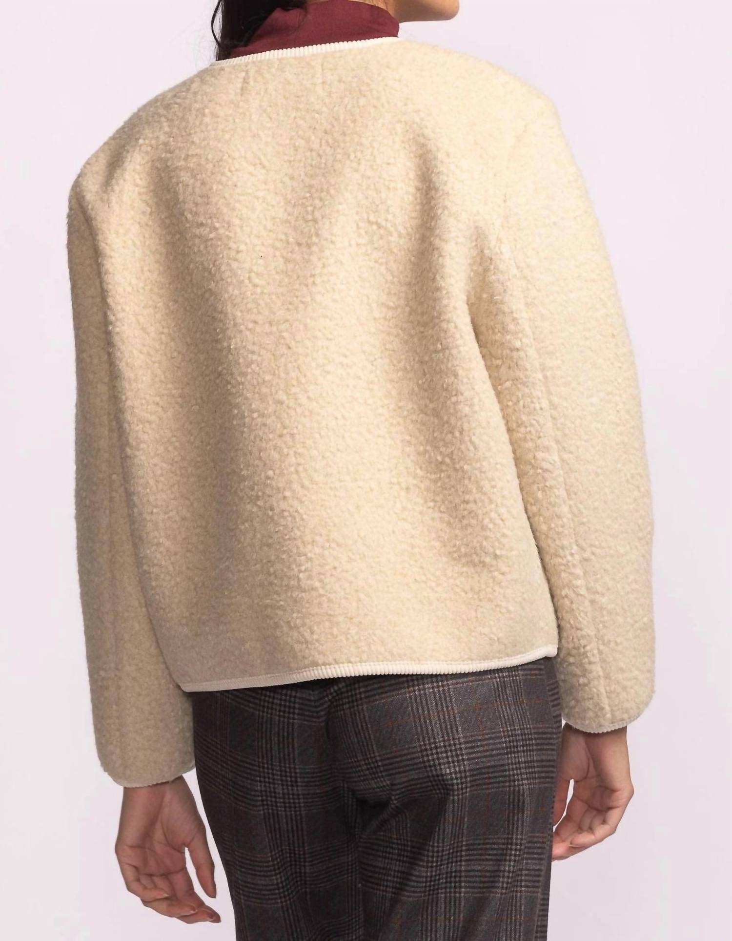 PINK MARTINI Lomas Fleece Coat Jacket in beige - women's jacket - alternate view